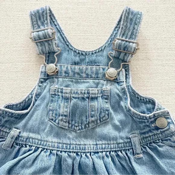 Vintage Baby Gap Denim Jumper Overall Dress Size 6-12 Months - Picture 2 of 6